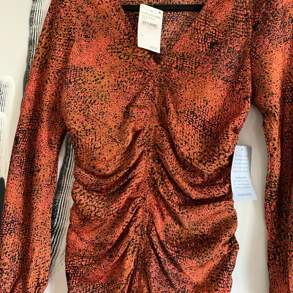 MELLODAY Rust Ruched Evening Dress - Picture 2 of 8